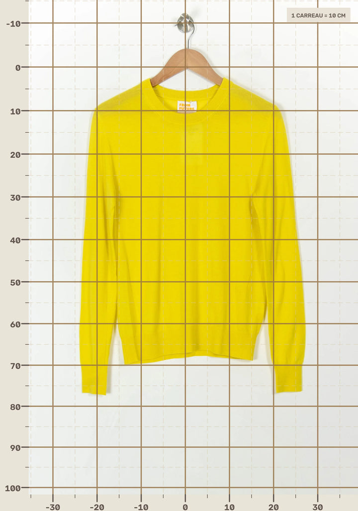 Pull Col Rond Jaune - Taille M/38 de la marque From Future | PARAD120685 - Vendu par Paradigme - Image 4