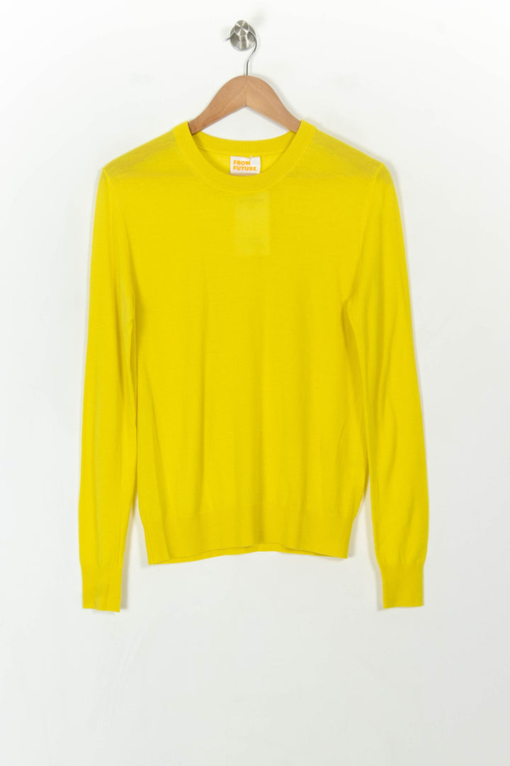 Pull Col Rond Jaune - Taille M/38 de la marque From Future | PARAD120685 - Vendu par Paradigme - Image 2