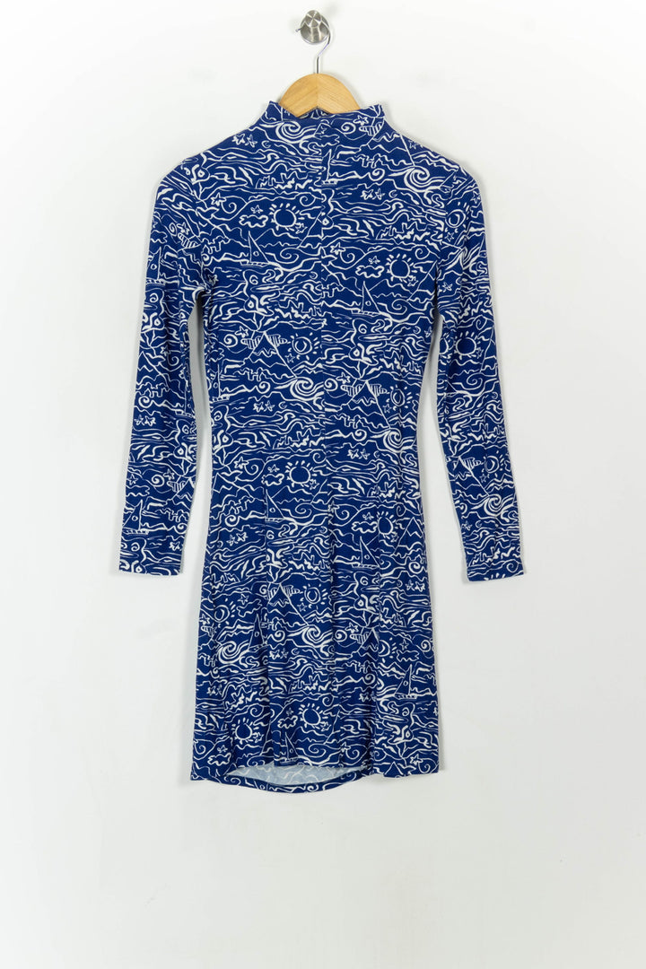 Robe Courte Bleue et Blanche - Taille S/36 de la marque Soi Paris | PARAD120687 - Vendu par Paradigme - Image 5