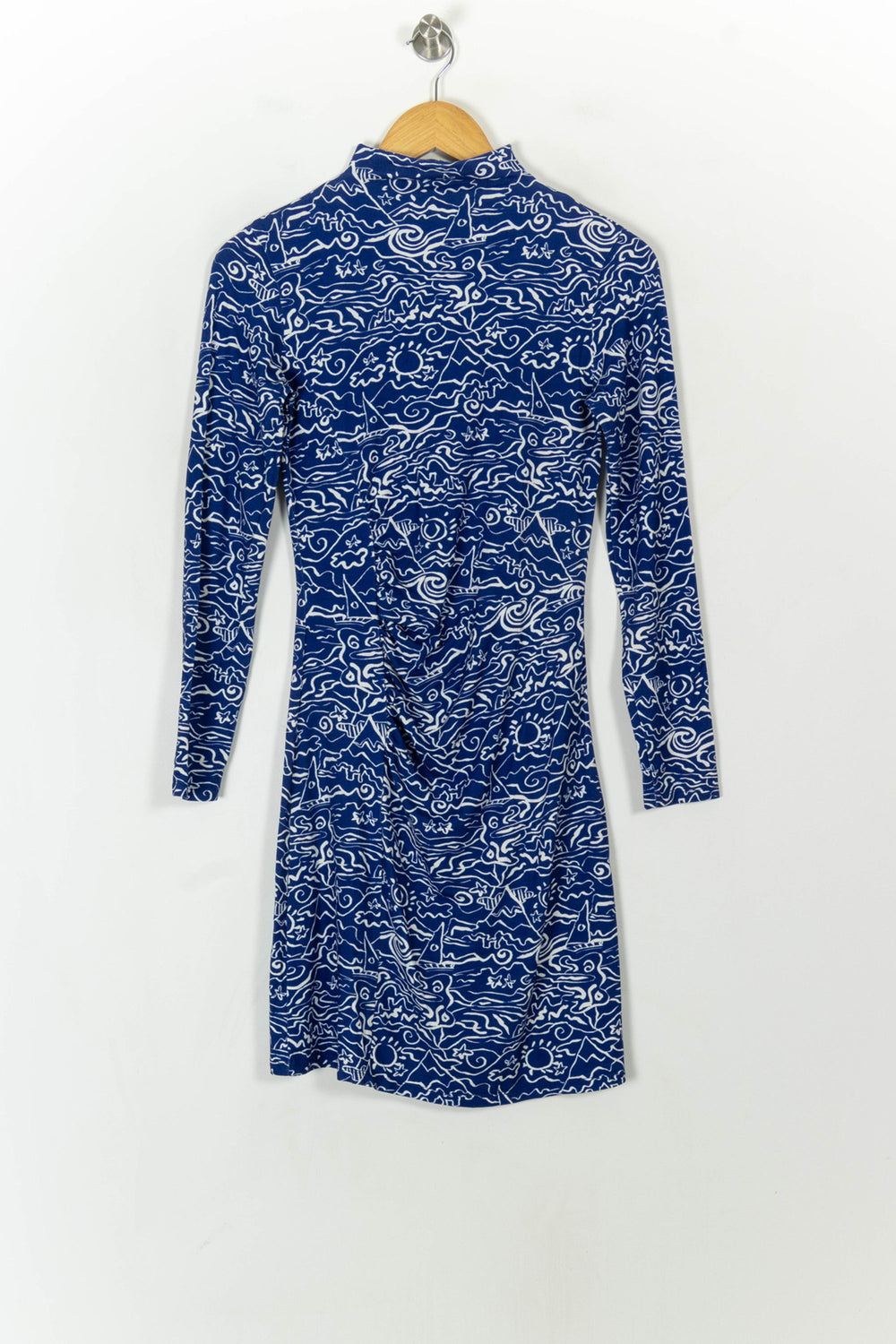 Robe Courte Bleue et Blanche - Taille S/36 de la marque Soi Paris | PARAD120687 - Vendu par Paradigme - Image 2