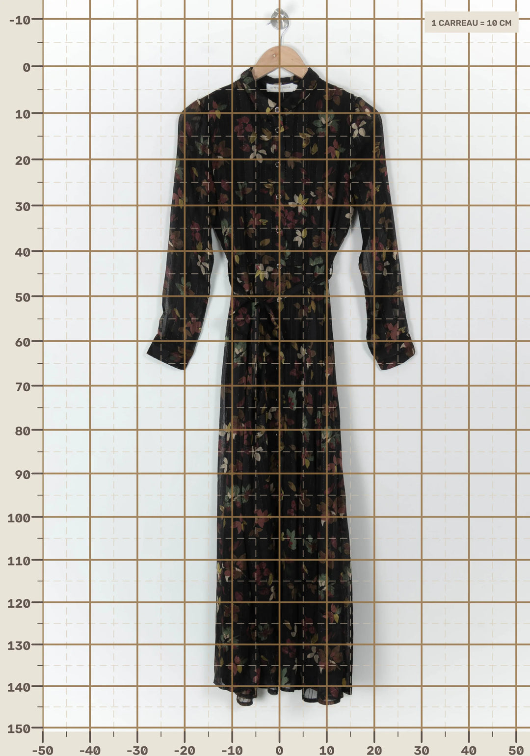 Robe Longue Noire et Fleurie - Taille S/36 de la marque La Petite Etoile | PARAD120688 - Vendu par Paradigme - Image 4