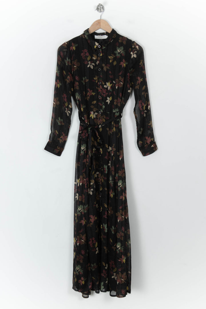 Robe Longue Noire et Fleurie - Taille S/36 de la marque La Petite Etoile | PARAD120688 - Vendu par Paradigme - Image 2