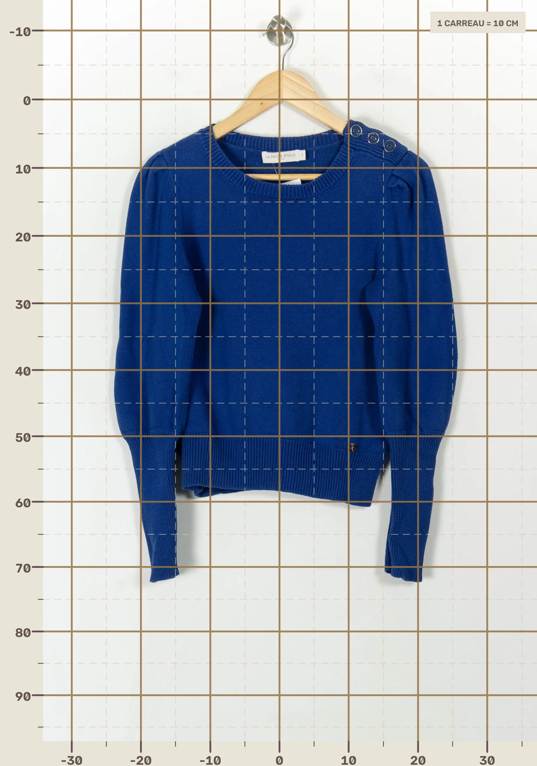 Pull Bleu - Taille S/36 de la marque La Petite Etoile | PARAD120692 - Vendu par Paradigme - Image 4