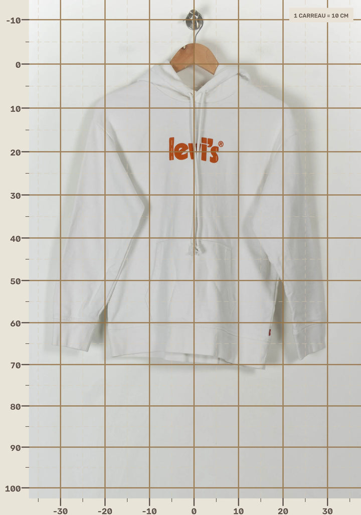 Sweat à Capuche Blanc - Taille M/38 de la marque Levi&