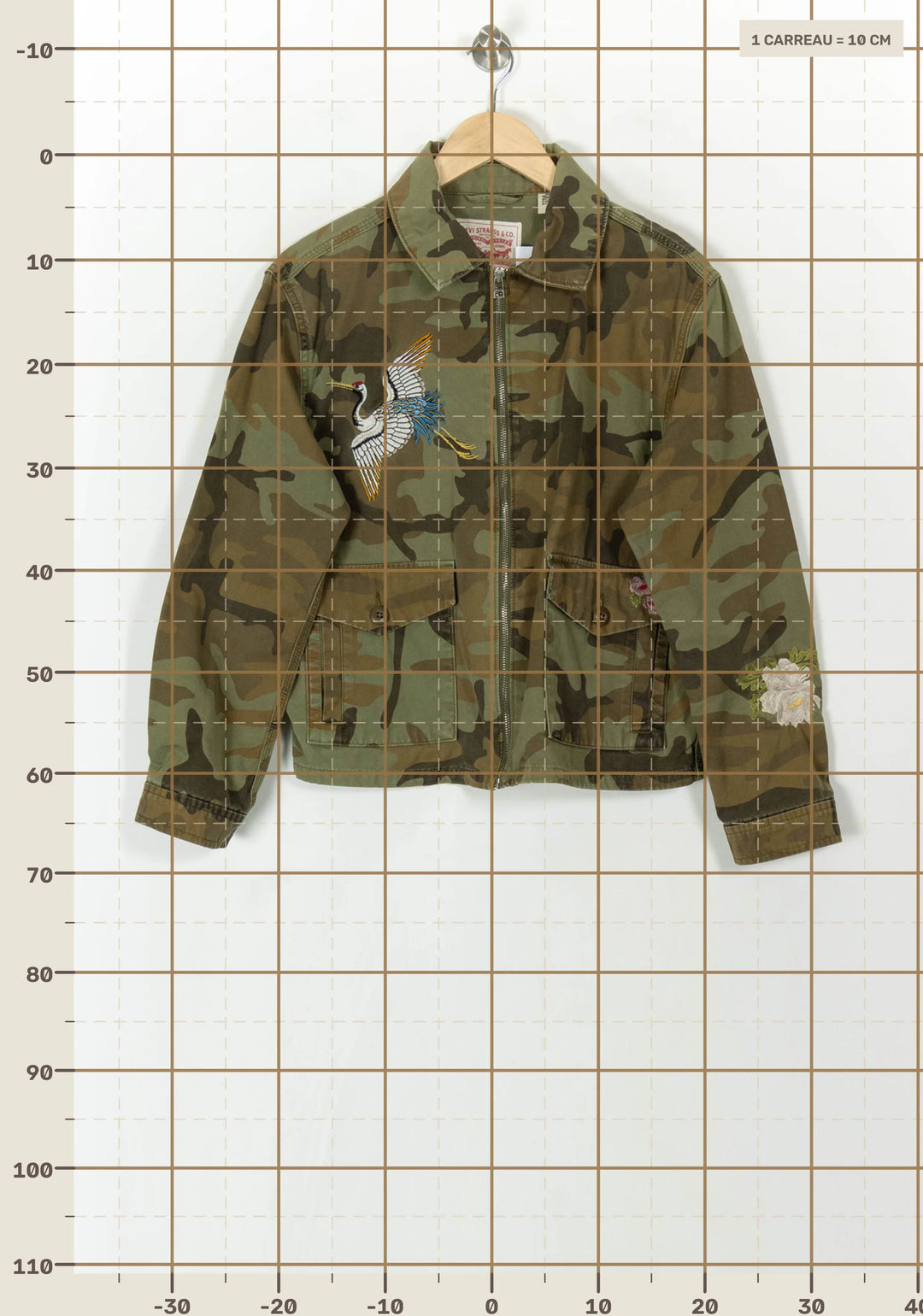 Veste Camouflage Verte - Taille M/38 de la marque Levi&