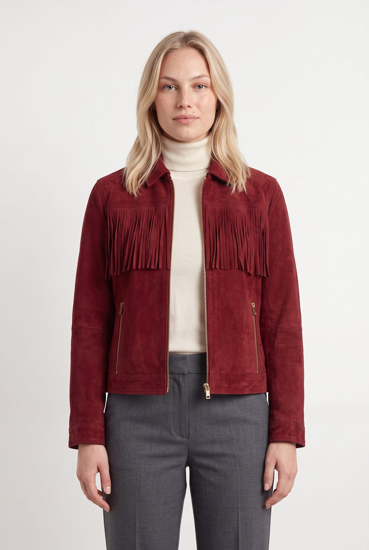 Veste à Franges Rouge - Taille L/40 de la marque Zadig&amp;Voltaire | PARAD120700 - Vendu par Paradigme - Image 1