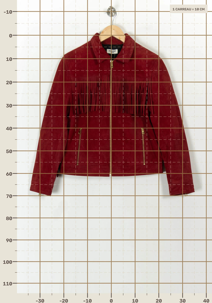 Veste à Franges Rouge - Taille L/40 de la marque Zadig&amp;Voltaire | PARAD120700 - Vendu par Paradigme - Image 4