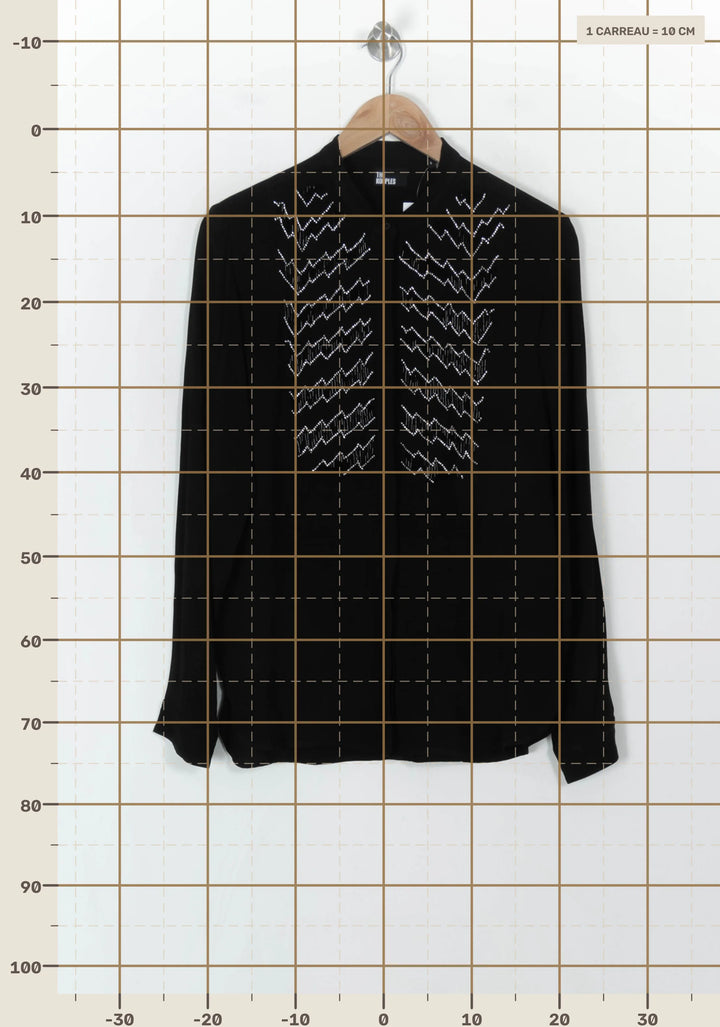 Chemise Noire - Taille L/40 de la marque The Kooples | PARAD120701 - Vendu par Paradigme - Image 4