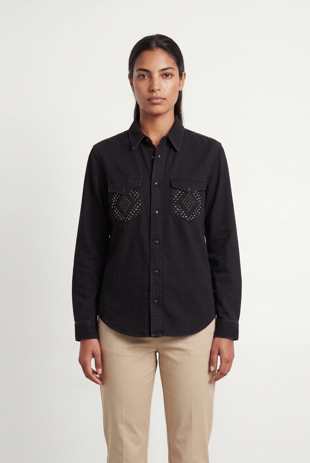 Chemise Noire - Taille L/40 de la marque The Kooples | PARAD120702 - Vendu par Paradigme - Image 1
