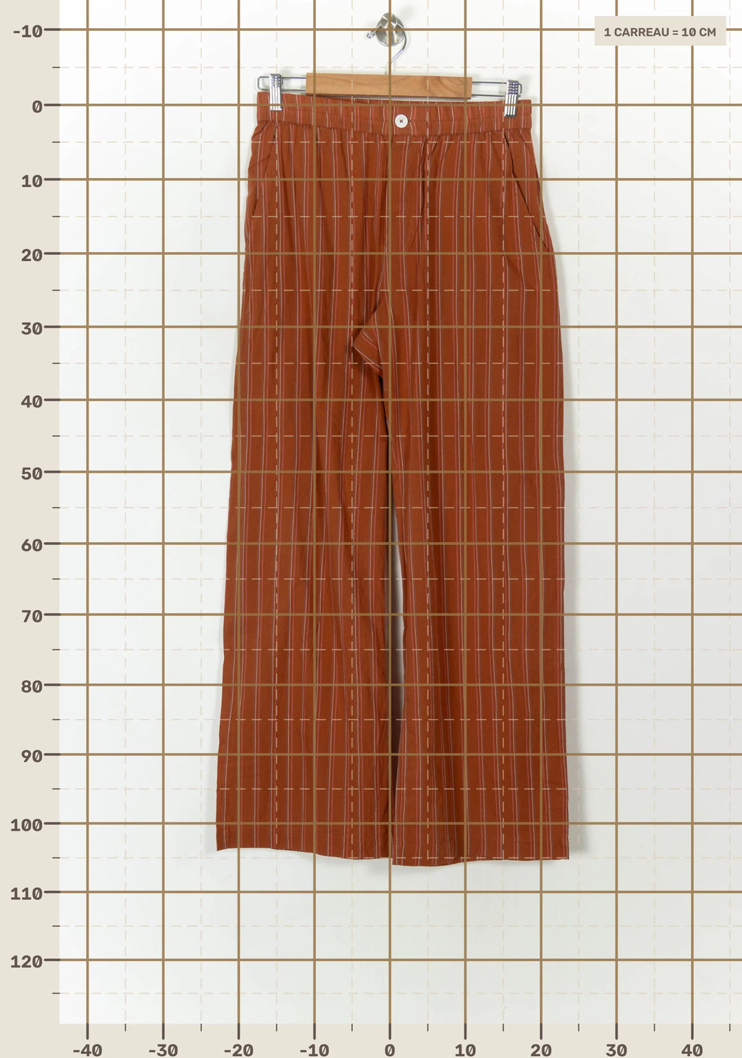Pantalon Rayé Marron et Blanc - Taille L/40 de la marque Des petits hauts | PARAD120703 - Vendu par Paradigme - Image 4