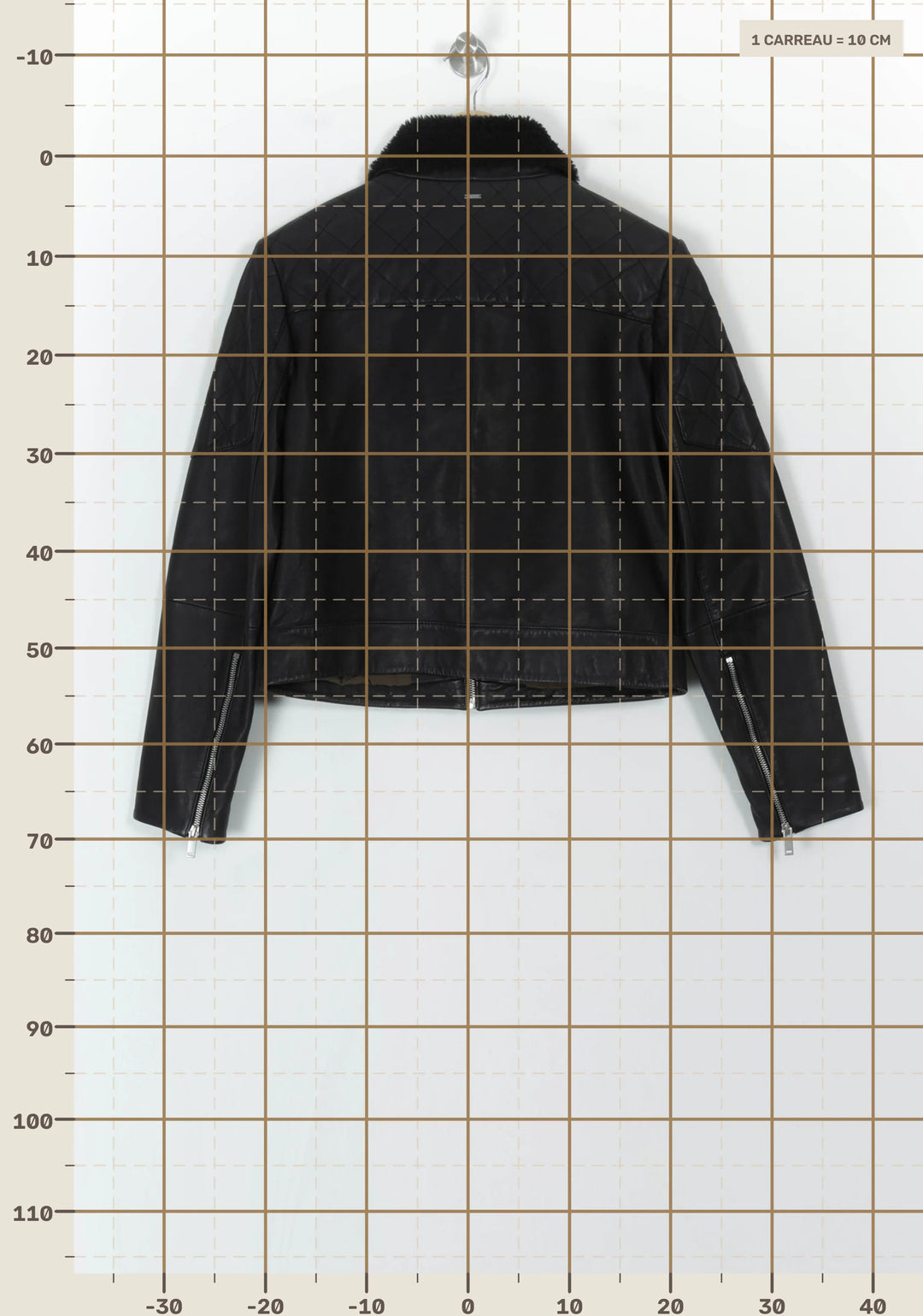 Blouson En Cuir Noir - Taille M/38 de la marque IKKS | PARAD120706 - Vendu par Paradigme - Image 4