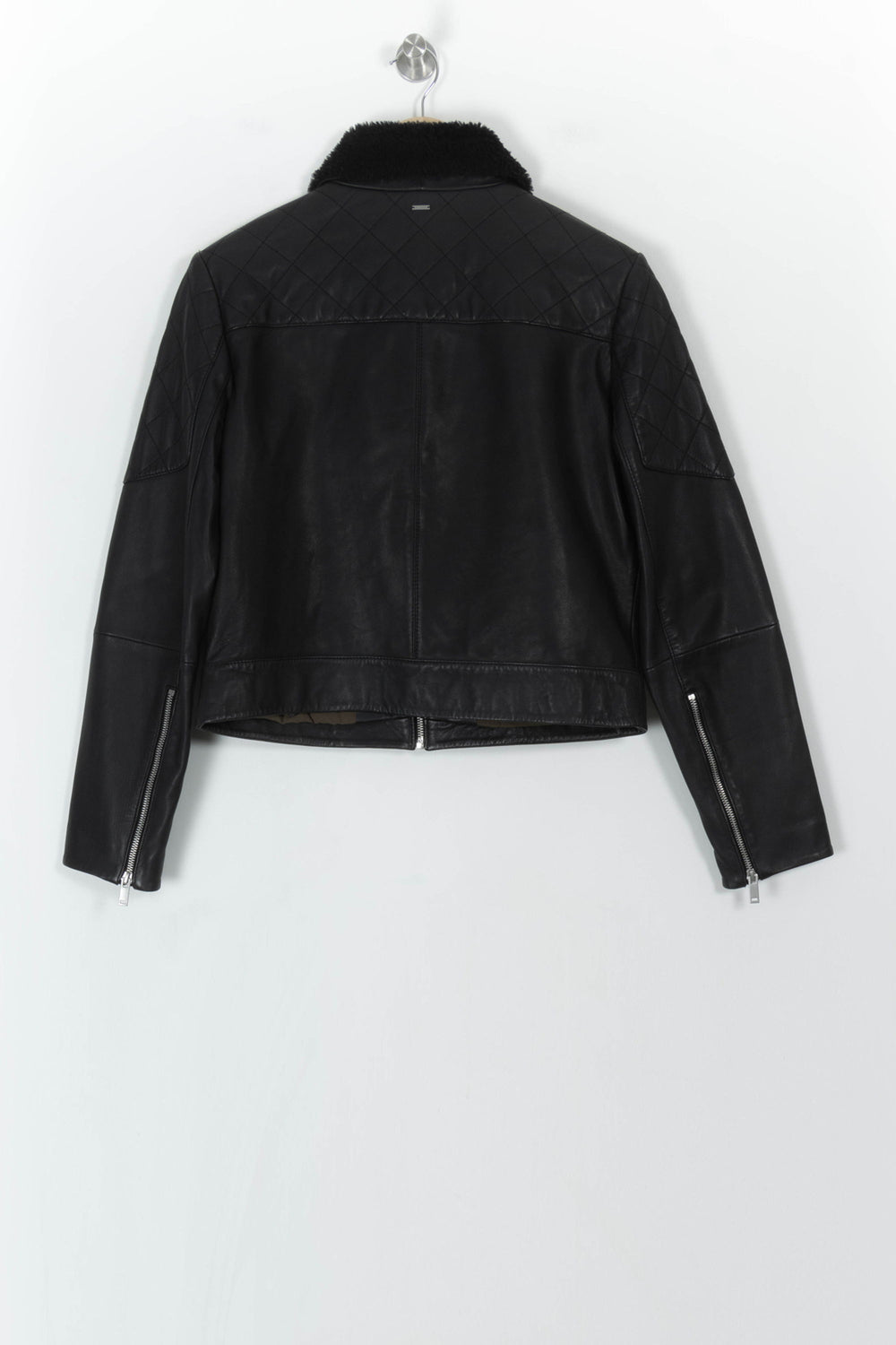 Blouson En Cuir Noir - Taille M/38 de la marque IKKS | PARAD120706 - Vendu par Paradigme - Image 2