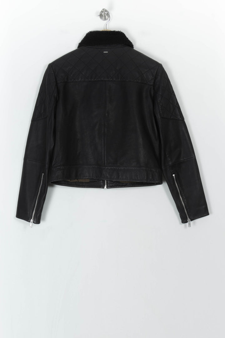 Blouson En Cuir Noir - Taille M/38 de la marque IKKS | PARAD120706 - Vendu par Paradigme - Image 2
