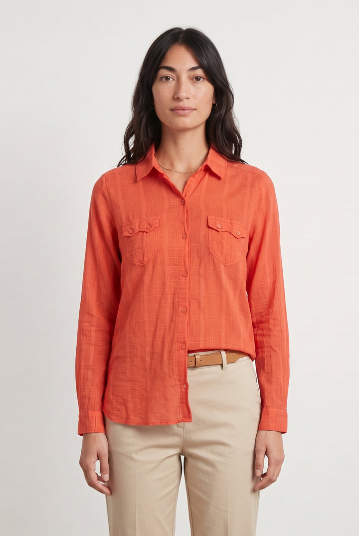 Chemise Rouge - Taille S/36 de la marque American Vintage | PARAD120707 - Vendu par Paradigme - Image 1
