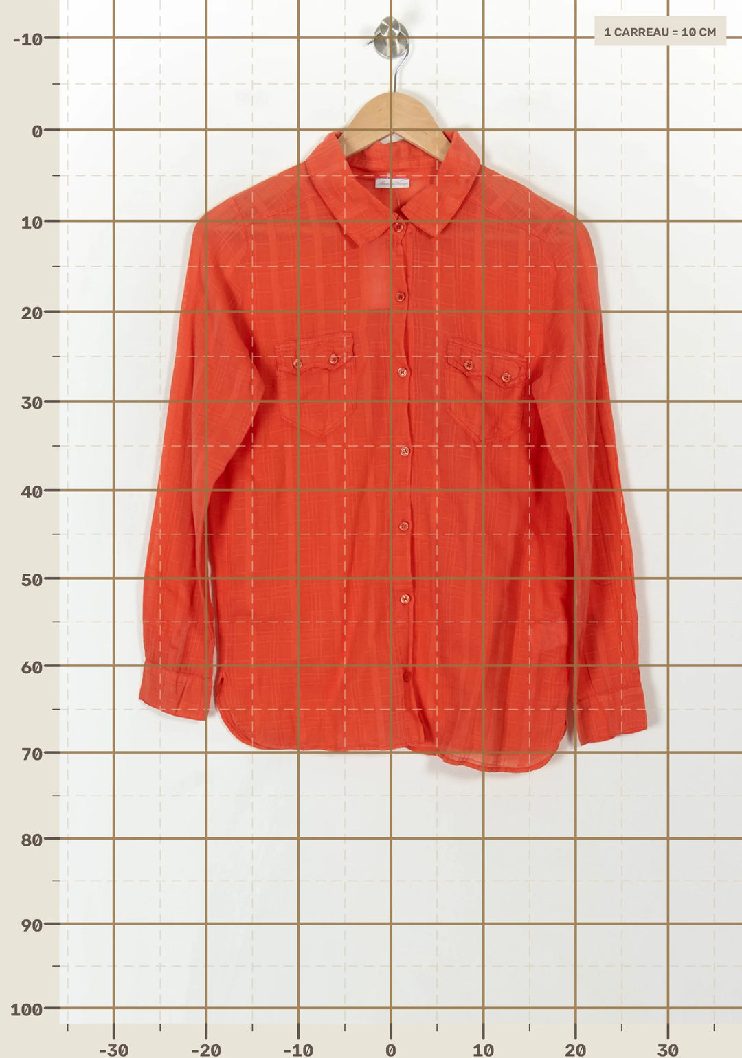 Chemise Rouge - Taille S/36 de la marque American Vintage | PARAD120707 - Vendu par Paradigme - Image 4