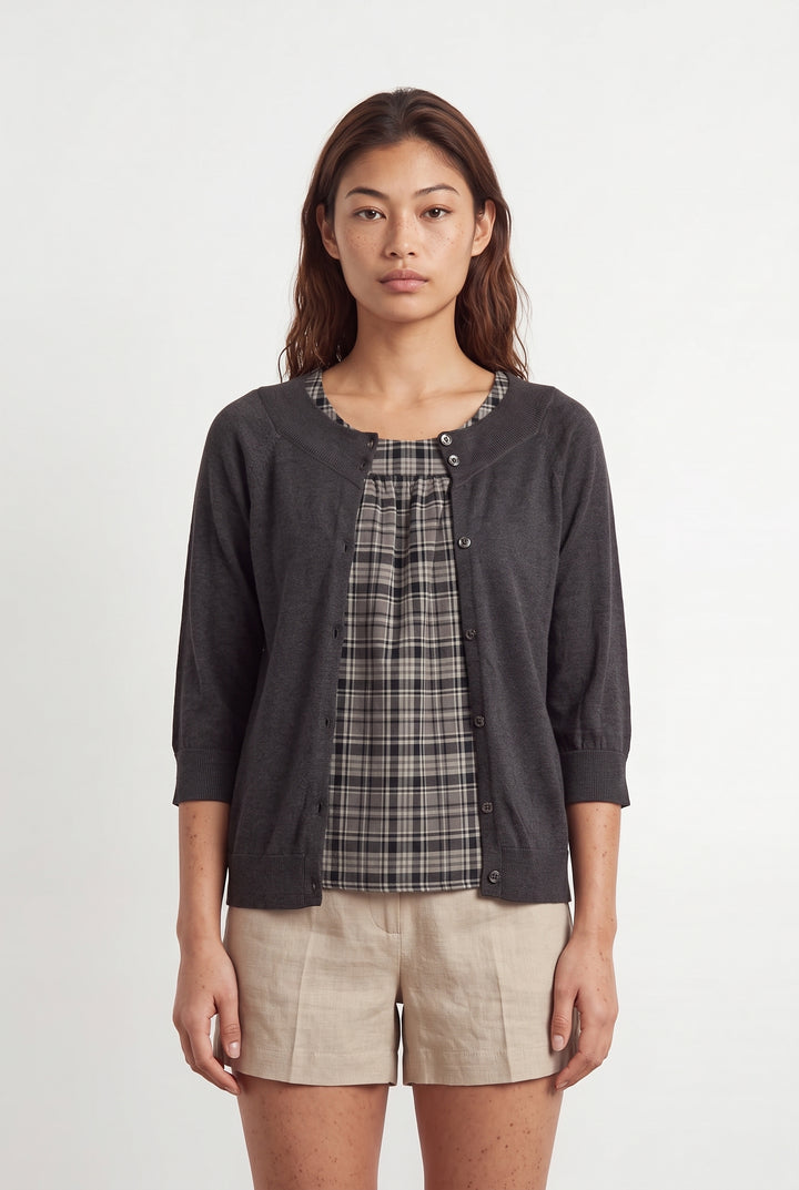 Cardigan Gris et Noir - Taille S/36 de la marque Comptoir des Cotonniers | PARAD120717 - Vendu par Paradigme - Image 1