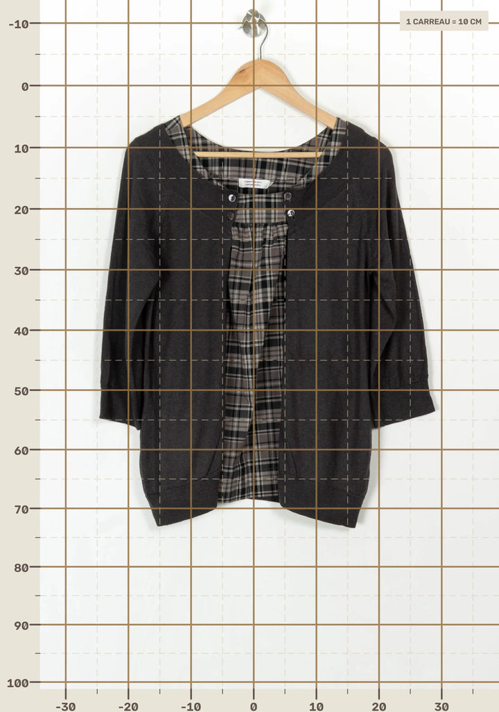 Cardigan Gris et Noir - Taille S/36 de la marque Comptoir des Cotonniers | PARAD120717 - Vendu par Paradigme - Image 4
