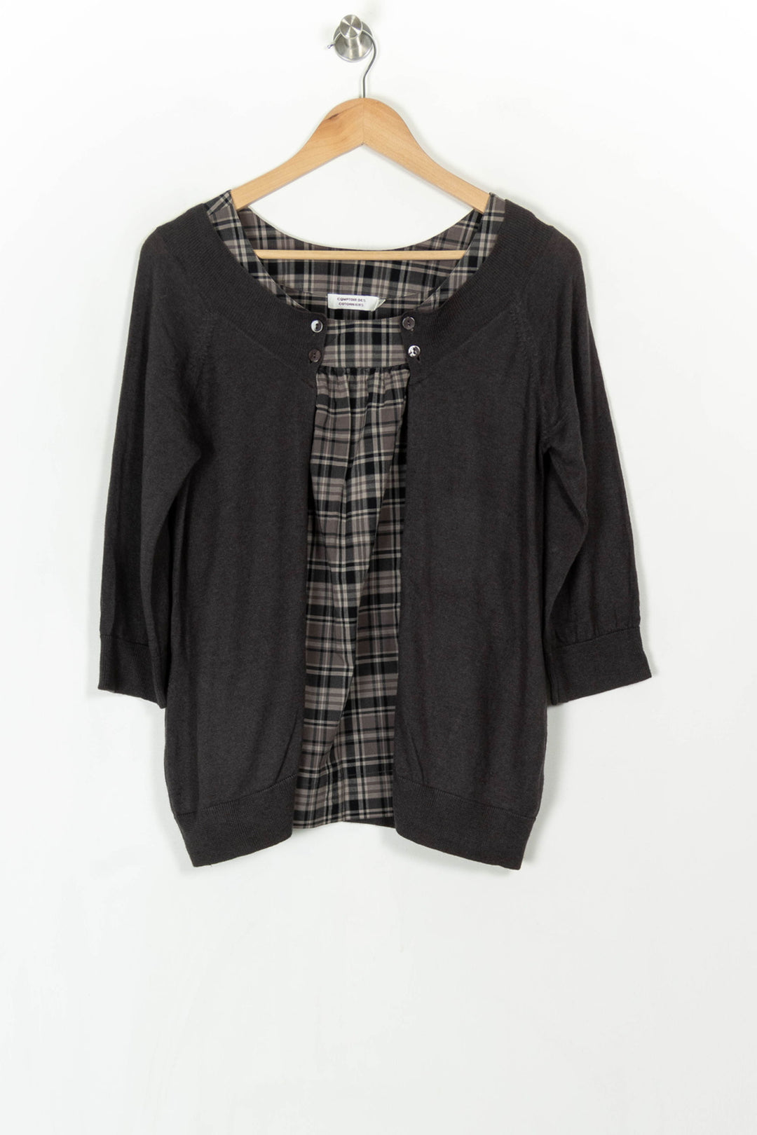 Cardigan Gris et Noir - Taille S/36 de la marque Comptoir des Cotonniers | PARAD120717 - Vendu par Paradigme - Image 2