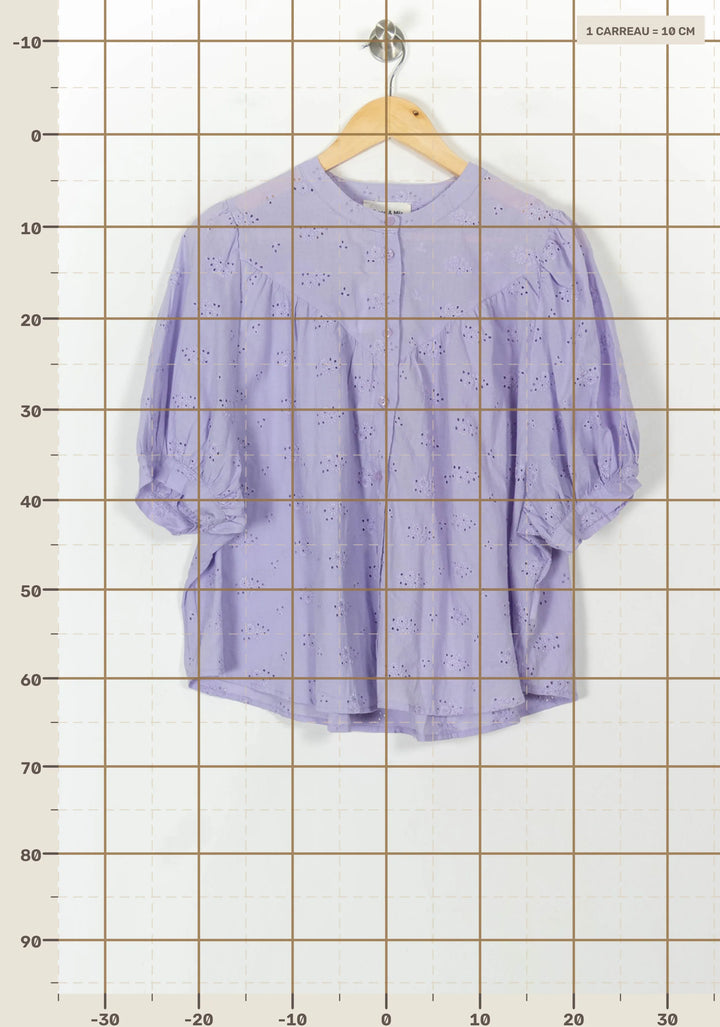 Blouse en dentelle violette - Taille S/36 de la marque Grace &amp; Mila | PARAD120724 - Vendu par Paradigme - Image 4