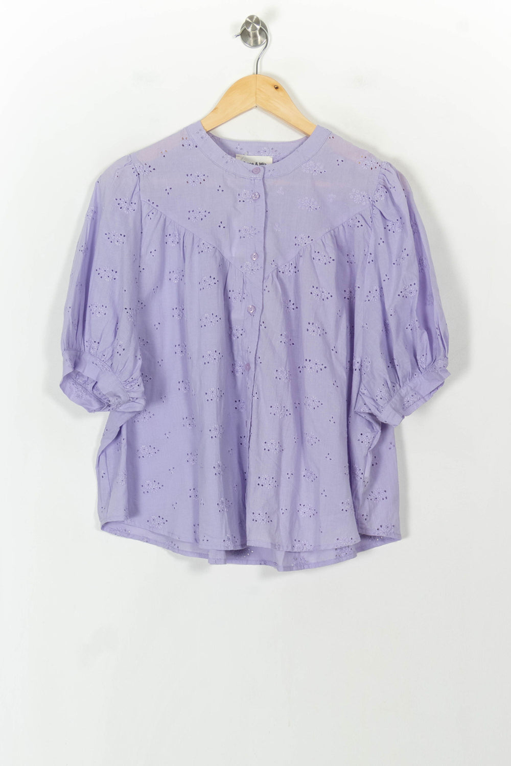 Blouse en dentelle violette - Taille S/36 de la marque Grace & Mila | PARAD120724 - Vendu par Paradigme - Image 2