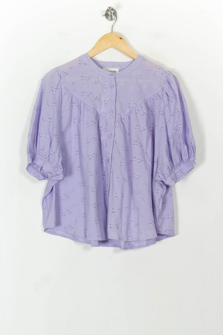 Blouse en dentelle violette - Taille S/36 de la marque Grace &amp; Mila | PARAD120724 - Vendu par Paradigme - Image 2