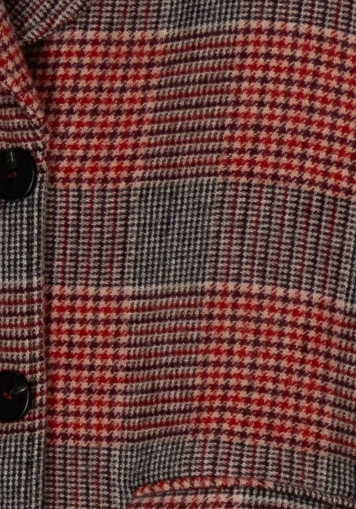 Manteau Carreaux Gris et Rouge - Taille S/36 de la marque Ekyog | PARAD120725 - Vendu par Paradigme - Image 3