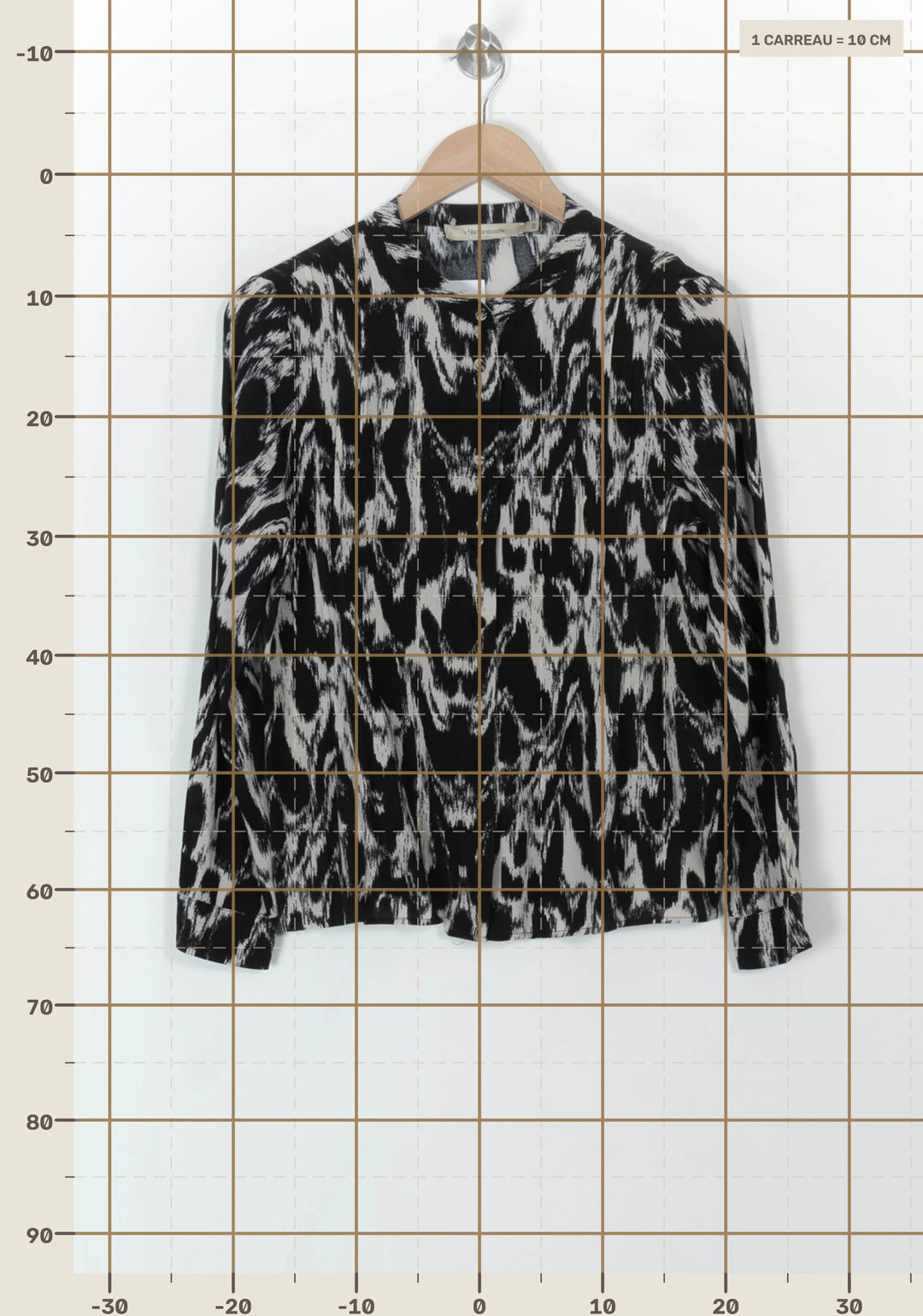 Blouse Noire et Blanche - Taille M/38 de la marque La Fée Maraboutée | PARAD120727 - Vendu par Paradigme - Image 4