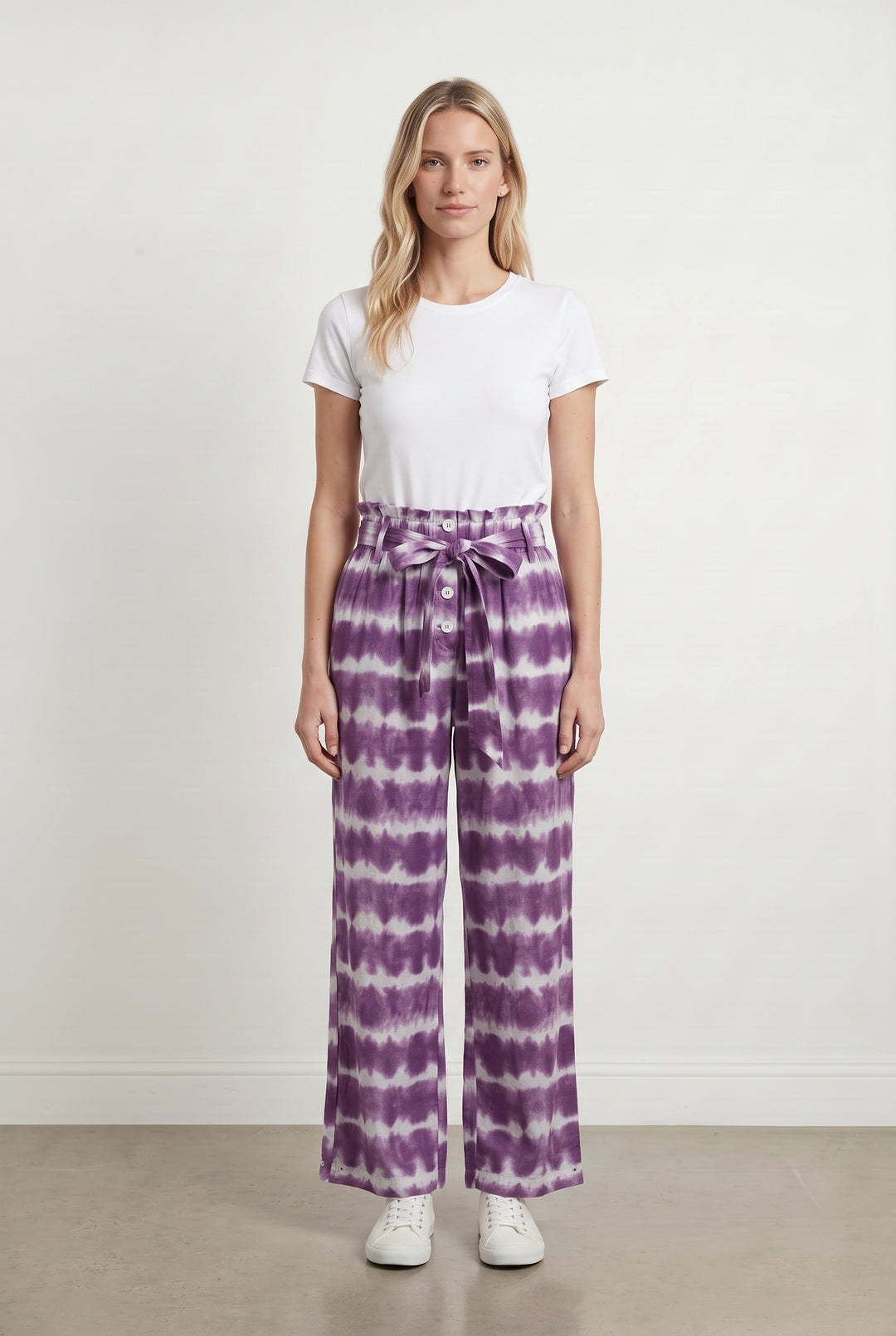 Pantalon Large Violet et Blanc - Taille M/38 de la marque Petite Mendigote | PARAD120735 - Vendu par Paradigme - Image 1