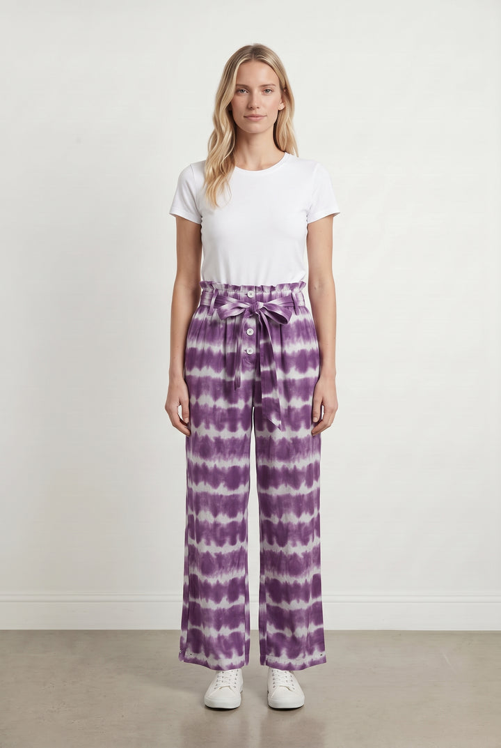 Pantalon Large Violet et Blanc - Taille M/38 de la marque Petite Mendigote | PARAD120735 - Vendu par Paradigme - Image 1