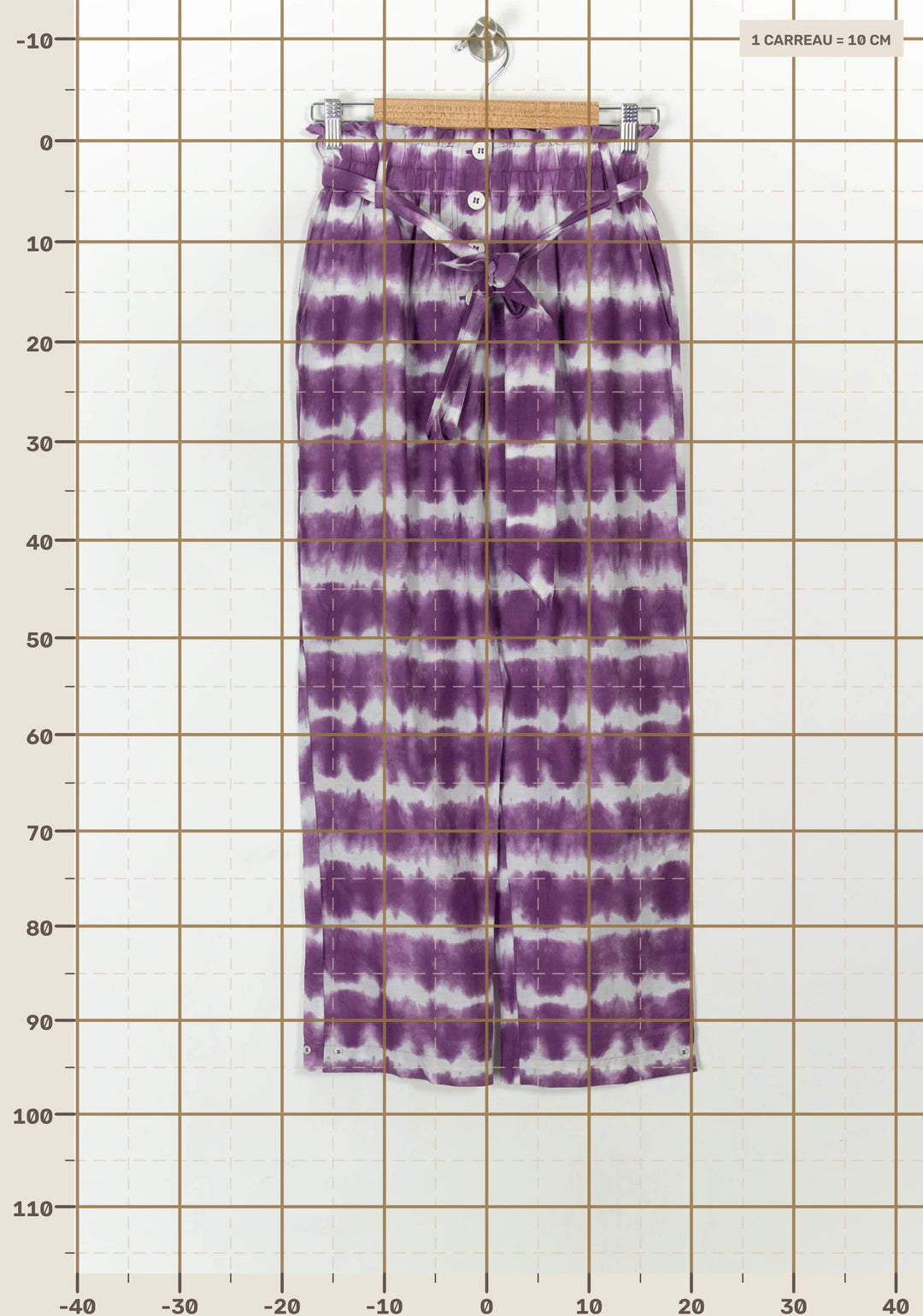 Pantalon Large Violet et Blanc - Taille M/38 de la marque Petite Mendigote | PARAD120735 - Vendu par Paradigme - Image 4