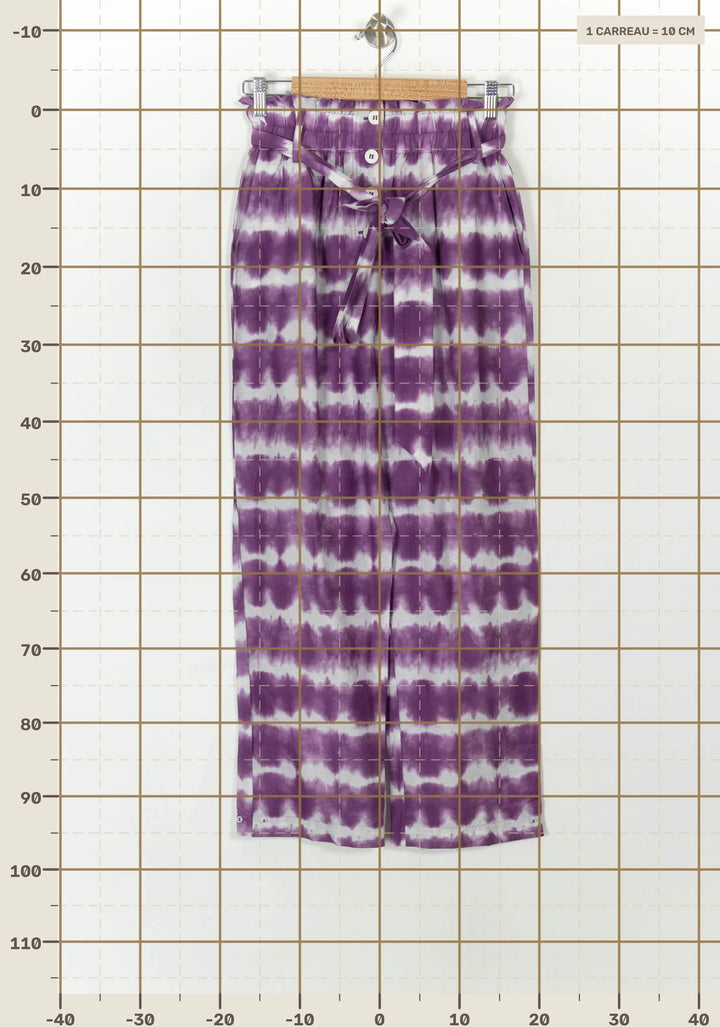 Pantalon Large Violet et Blanc - Taille M/38 de la marque Petite Mendigote | PARAD120735 - Vendu par Paradigme - Image 4