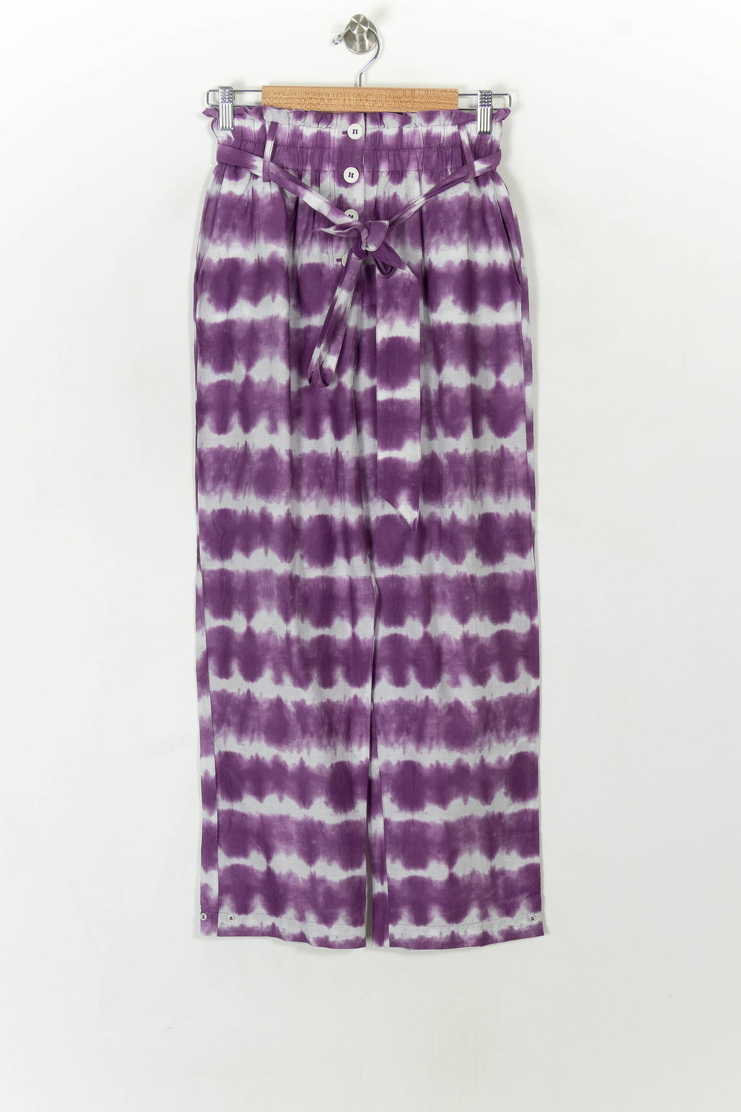 Pantalon Large Violet et Blanc - Taille M/38 de la marque Petite Mendigote | PARAD120735 - Vendu par Paradigme - Image 2