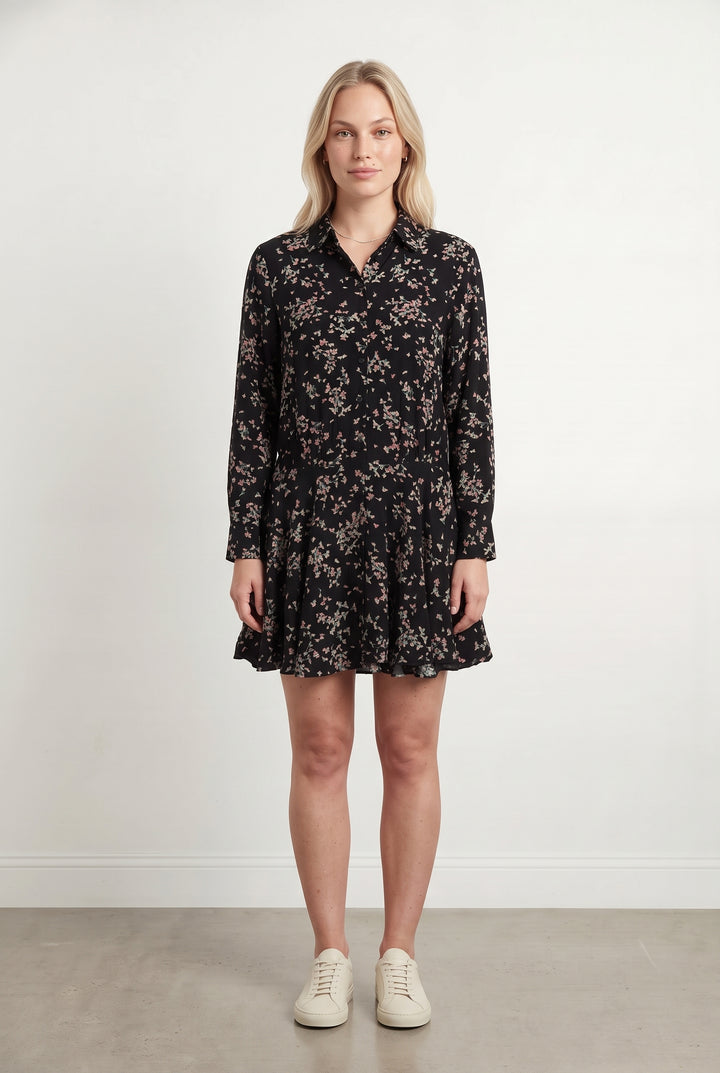 Robe Chemise Noire et Fleurie - Taille L/40 de la marque Comptoir des Cotonniers | PARAD120736 - Vendu par Paradigme - Image 1