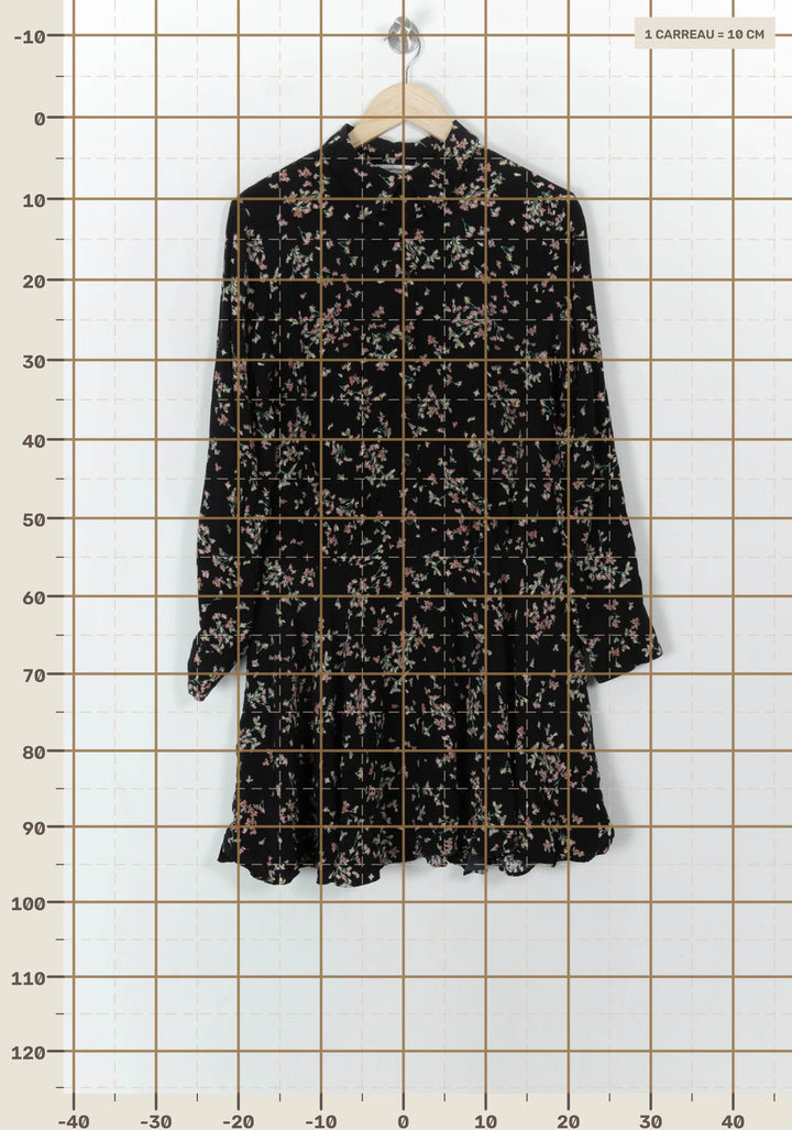Robe Chemise Noire et Fleurie - Taille L/40 de la marque Comptoir des Cotonniers | PARAD120736 - Vendu par Paradigme - Image 4