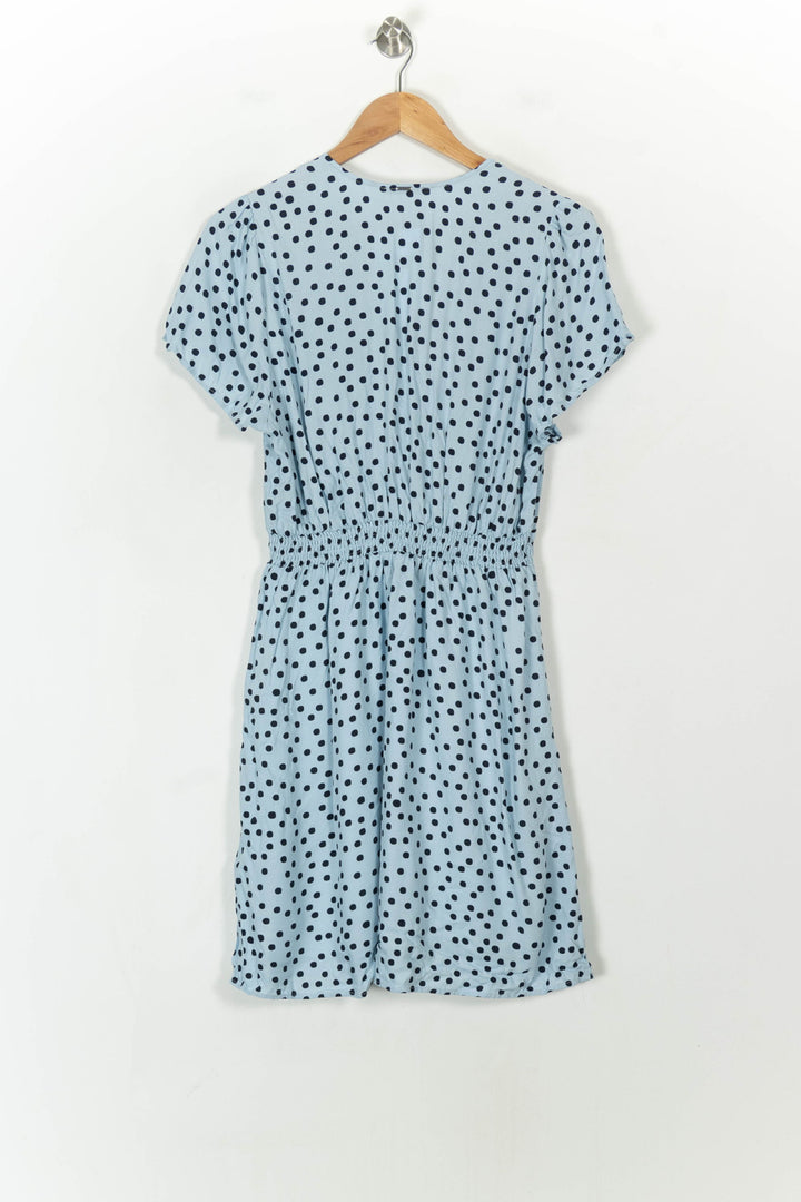 Robe Courte Bleue à Pois Noirs - Taille L/40 de la marque IKKS | PARAD120737 - Vendu par Paradigme - Image 5