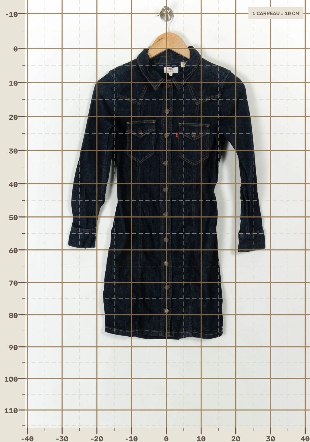 Robe Chemise Bleue - Taille XS/34 de la marque Levi&