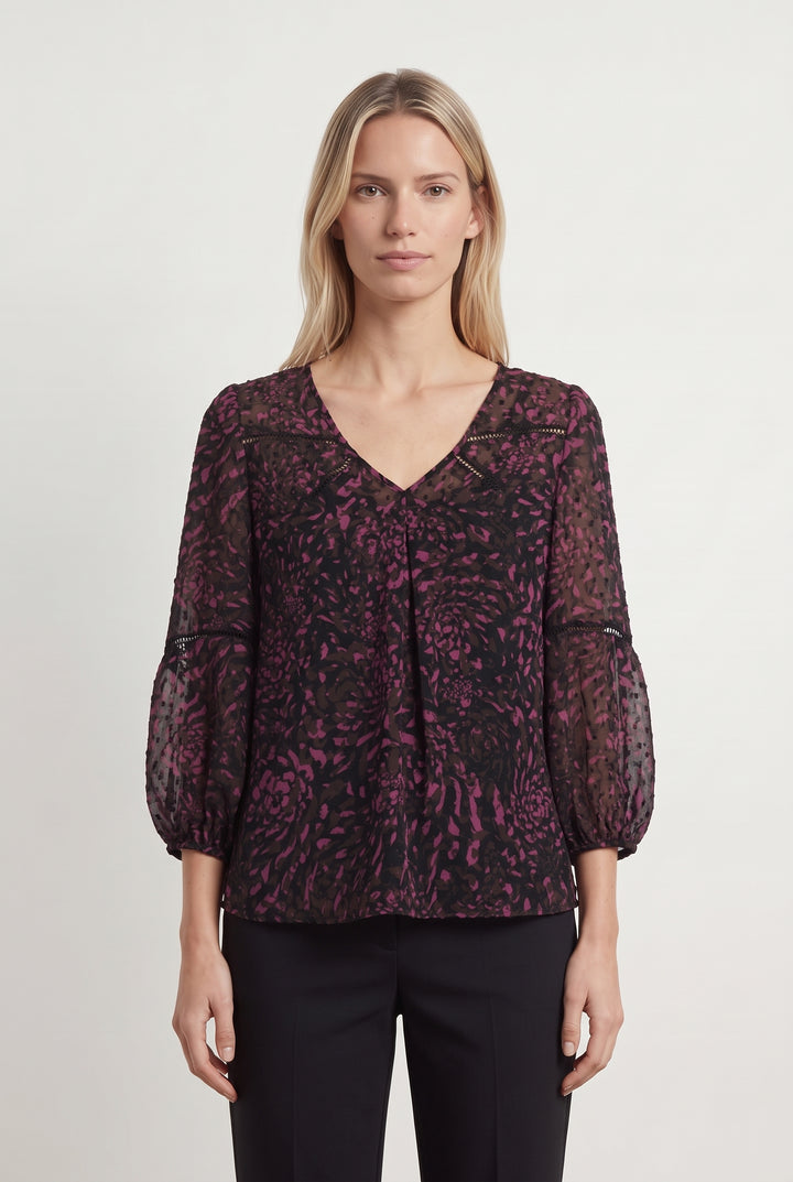 Blouse Noire et Rose - Taille M/38 de la marque IKKS | PARAD120741 - Vendu par Paradigme - Image 1