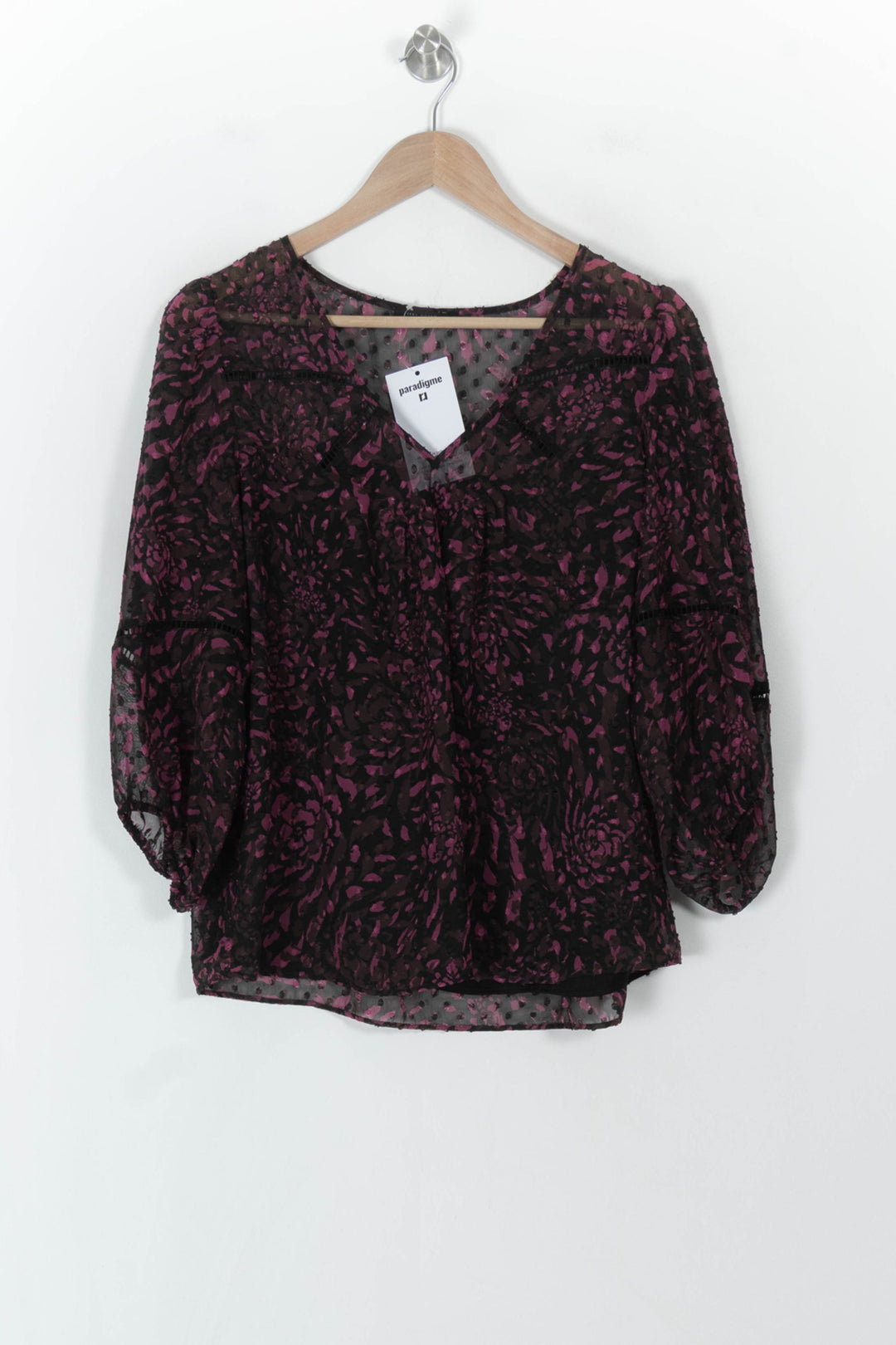 Blouse Noire et Rose - Taille M/38 de la marque IKKS | PARAD120741 - Vendu par Paradigme - Image 2