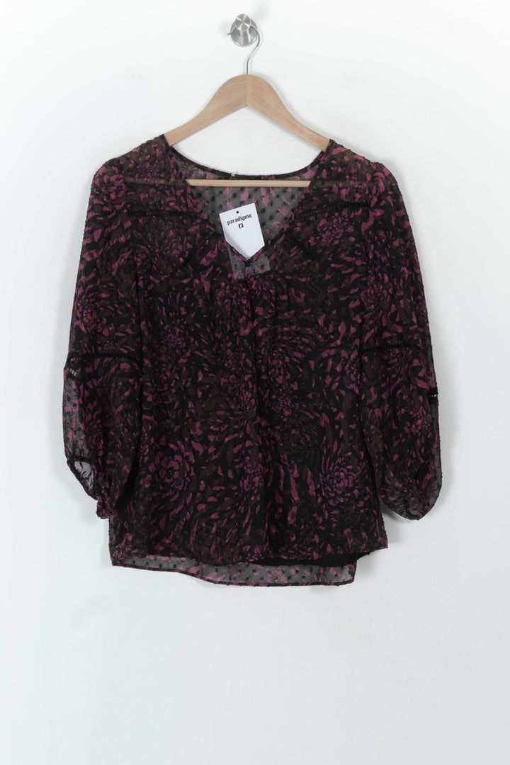 Blouse Noire et Rose - Taille M/38 de la marque IKKS | PARAD120741 - Vendu par Paradigme - Image 2