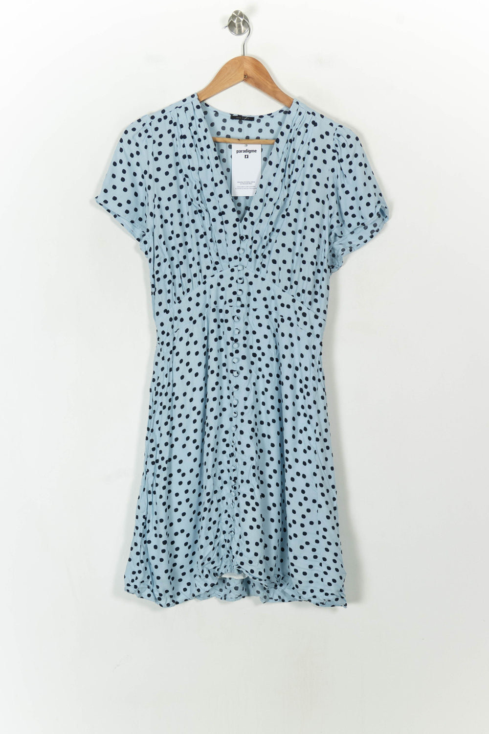 Robe Courte Bleu à Pois Noirs - Taille L/40 de la marque IKKS | PARAD120742 - Vendu par Paradigme - Image 2