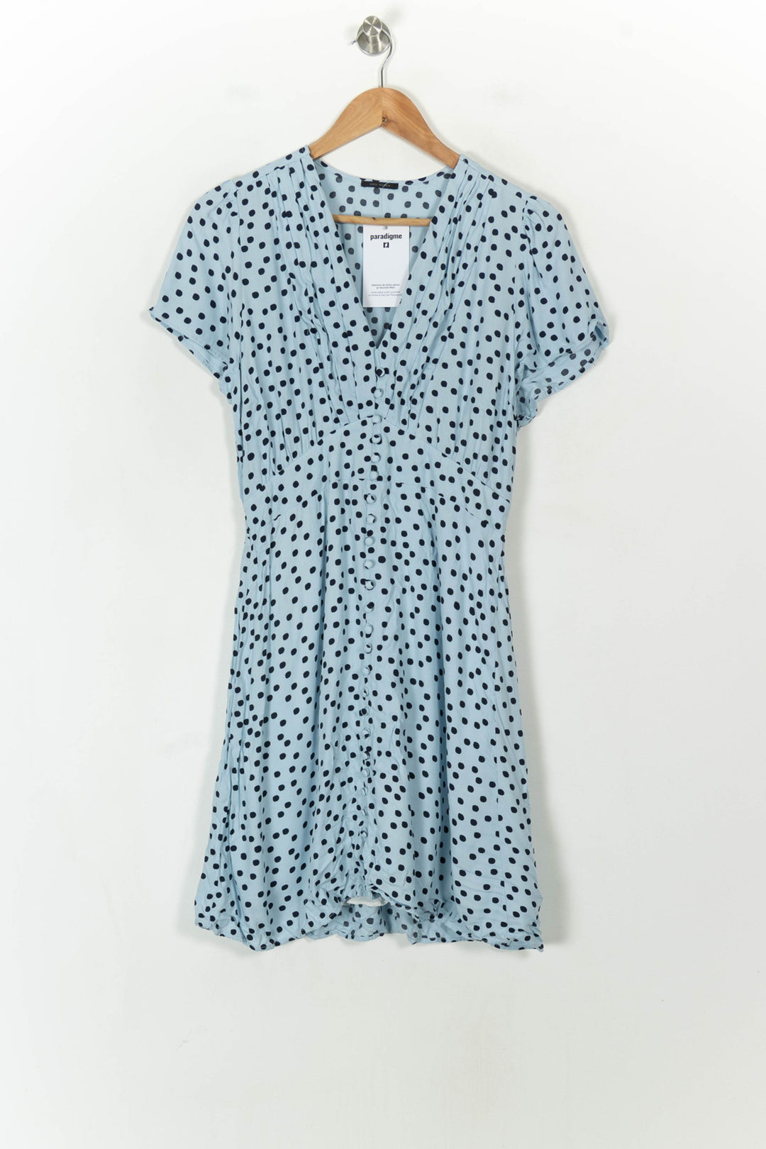 Robe Courte Bleu à Pois Noirs - Taille L/40 de la marque IKKS | PARAD120742 - Vendu par Paradigme - Image 2