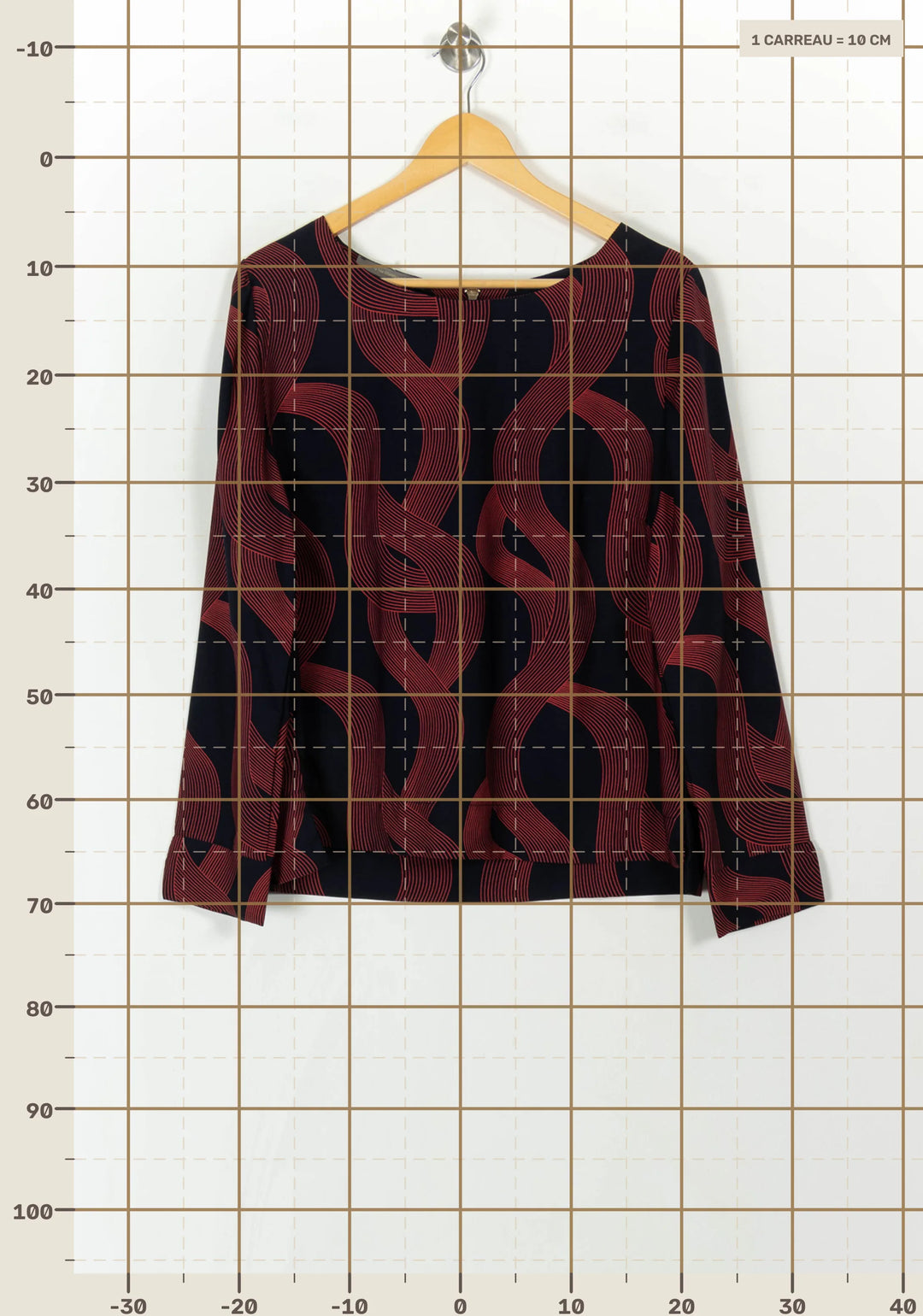 Blouse Rouge et Noire - Taille L/40 de la marque La Fée Maraboutée | PARAD120744 - Vendu par Paradigme - Image 4