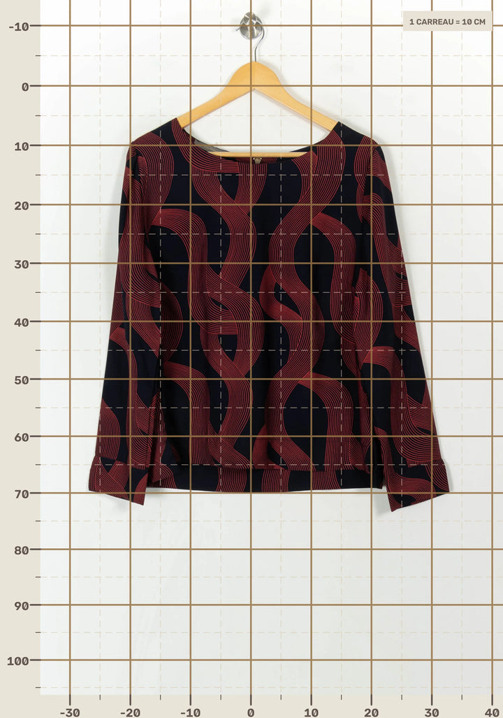 Blouse Rouge et Noire - Taille L/40 de la marque La Fée Maraboutée | PARAD120744 - Vendu par Paradigme - Image 4