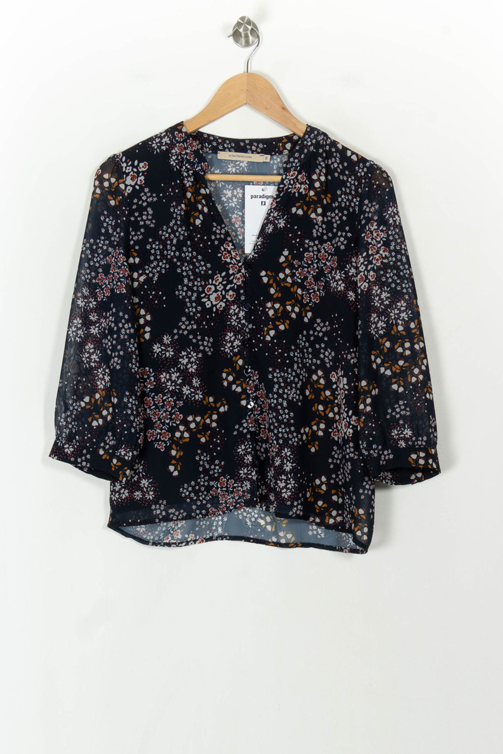 Blouse Fleurie Multicolore - Taille M/38 de la marque La Fée Maraboutée | PARAD120745 - Vendu par Paradigme - Image 2