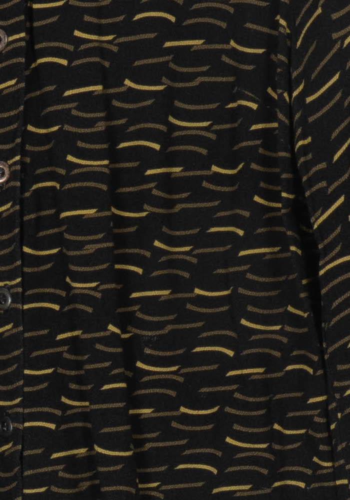 Chemisier Noir et Jaune - Taille M/38 de la marque La Fée Maraboutée | PARAD120749 - Vendu par Paradigme - Image 3