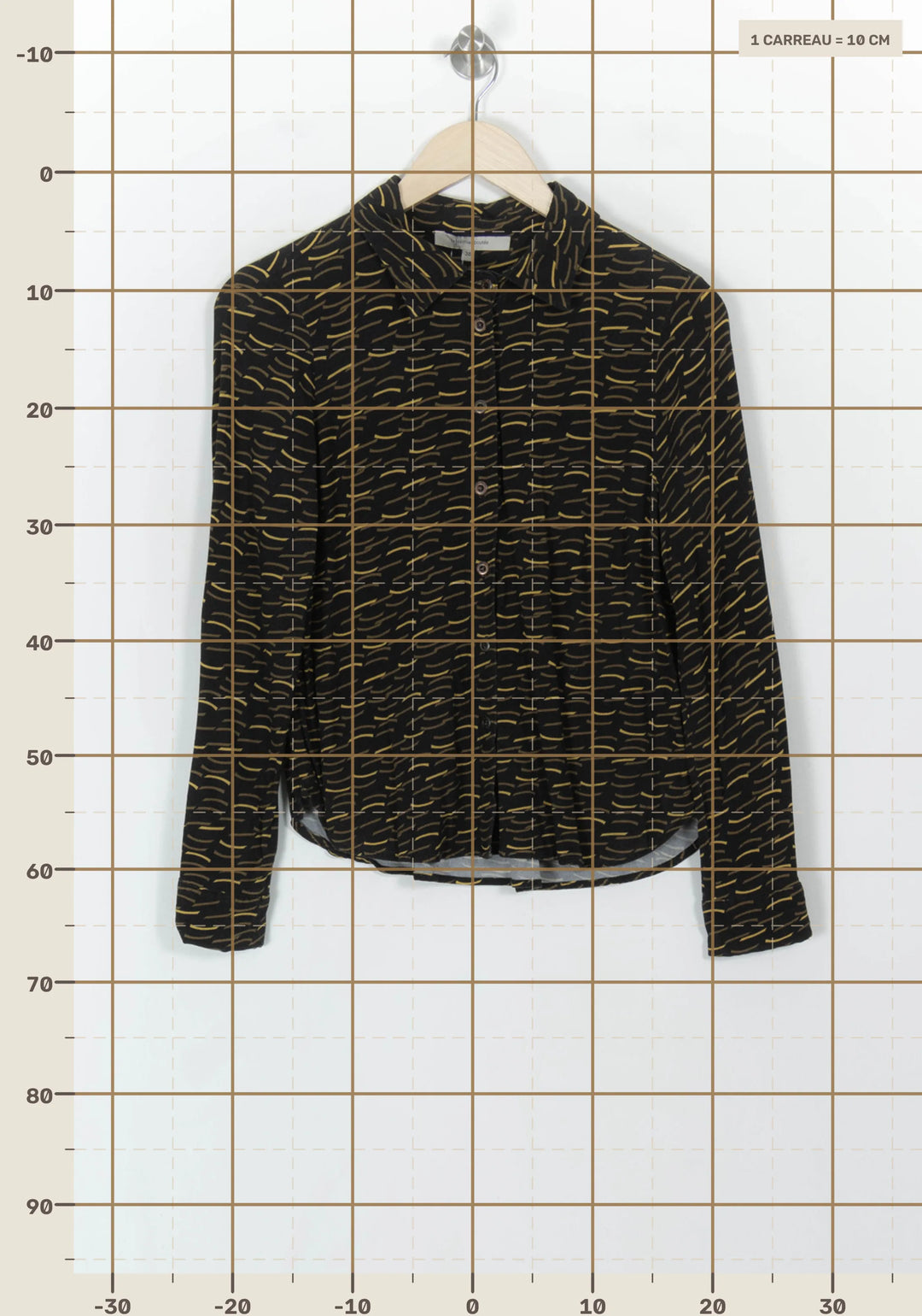 Chemisier Noir et Jaune - Taille M/38 de la marque La Fée Maraboutée | PARAD120749 - Vendu par Paradigme - Image 4