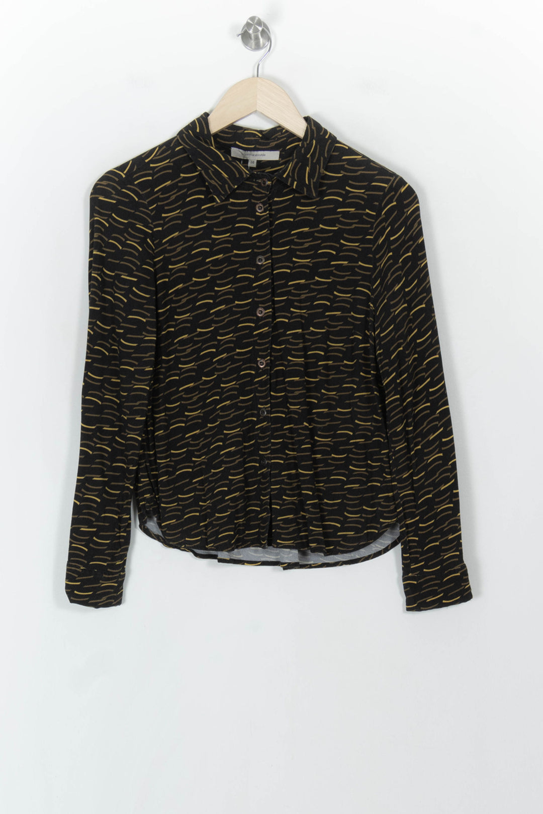 Chemisier Noir et Jaune - Taille M/38 de la marque La Fée Maraboutée | PARAD120749 - Vendu par Paradigme - Image 2