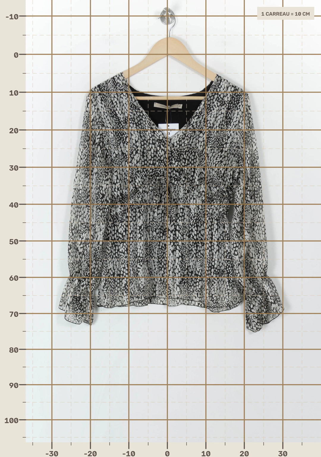 Blouse Noire et Blanche - Taille M/38 de la marque La Fée Maraboutée | PARAD120751 - Vendu par Paradigme - Image 4