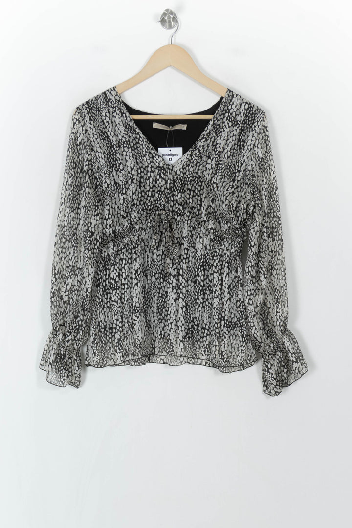 Blouse Noire et Blanche - Taille M/38 de la marque La Fée Maraboutée | PARAD120751 - Vendu par Paradigme - Image 2