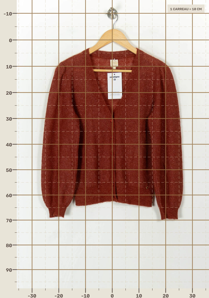 Cardigan Bordeaux - Taille XS/34 de la marque Des petits hauts | PARAD120760 - Vendu par Paradigme - Image 4